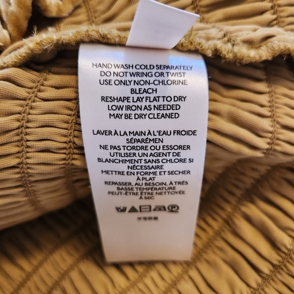 NWT Anthropologie Gold Puff-Sleeved Velvet Blouse, size small - Picture 8 of 10